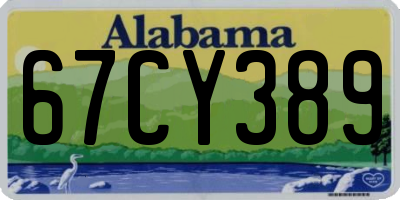 AL license plate 67CY389