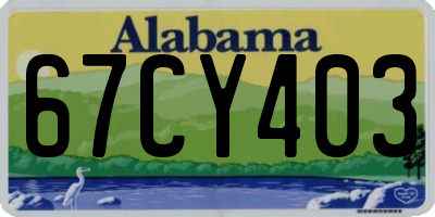 AL license plate 67CY403