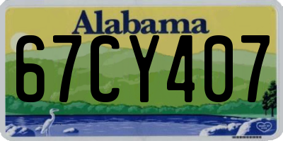 AL license plate 67CY407