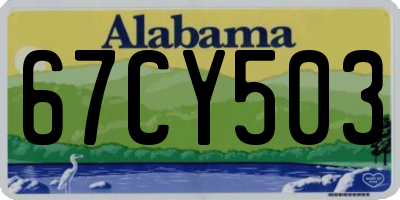 AL license plate 67CY503