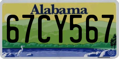 AL license plate 67CY567