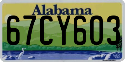 AL license plate 67CY603
