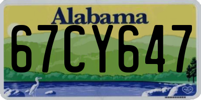 AL license plate 67CY647