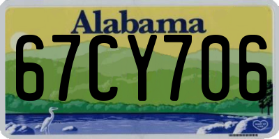 AL license plate 67CY706