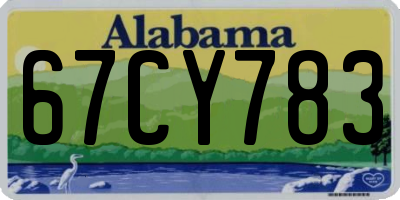 AL license plate 67CY783
