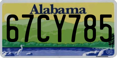 AL license plate 67CY785
