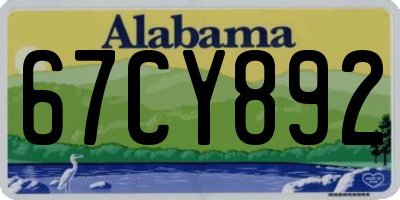 AL license plate 67CY892