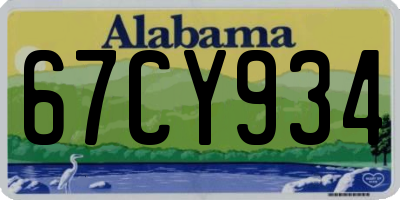 AL license plate 67CY934
