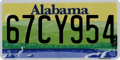 AL license plate 67CY954