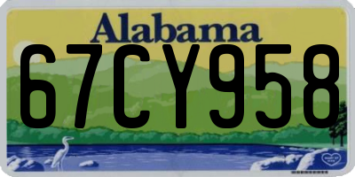 AL license plate 67CY958