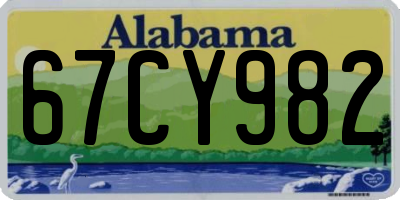 AL license plate 67CY982