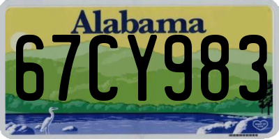 AL license plate 67CY983