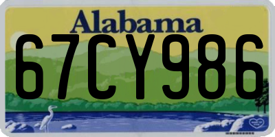 AL license plate 67CY986