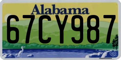 AL license plate 67CY987