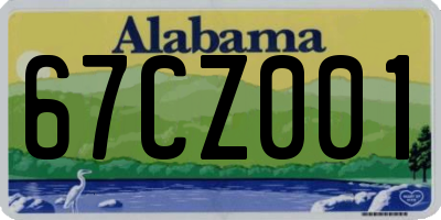 AL license plate 67CZ001