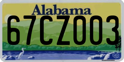 AL license plate 67CZ003
