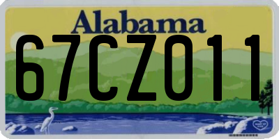AL license plate 67CZ011