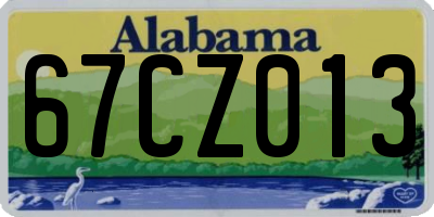 AL license plate 67CZ013