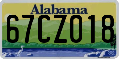 AL license plate 67CZ018