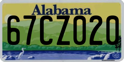 AL license plate 67CZ020