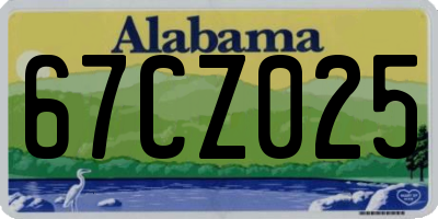 AL license plate 67CZ025