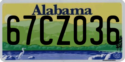 AL license plate 67CZ036