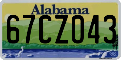 AL license plate 67CZ043