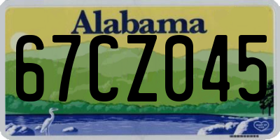 AL license plate 67CZ045