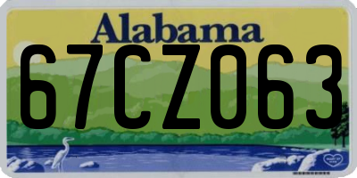 AL license plate 67CZ063