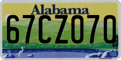 AL license plate 67CZ070