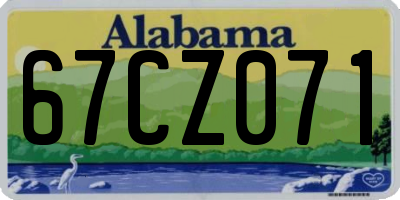 AL license plate 67CZ071