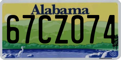 AL license plate 67CZ074