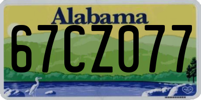 AL license plate 67CZ077