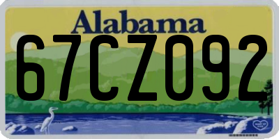AL license plate 67CZ092