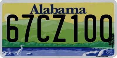 AL license plate 67CZ100