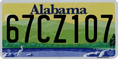 AL license plate 67CZ107