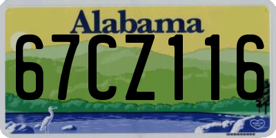 AL license plate 67CZ116