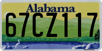 AL license plate 67CZ117