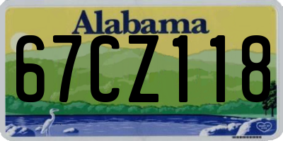AL license plate 67CZ118