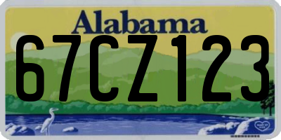 AL license plate 67CZ123