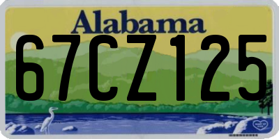 AL license plate 67CZ125
