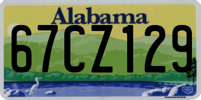AL license plate 67CZ129