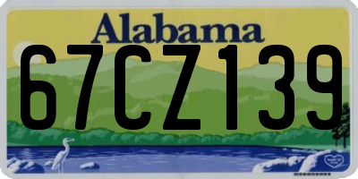 AL license plate 67CZ139
