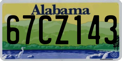 AL license plate 67CZ143