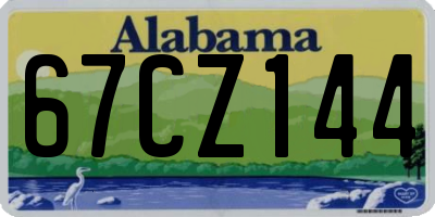 AL license plate 67CZ144