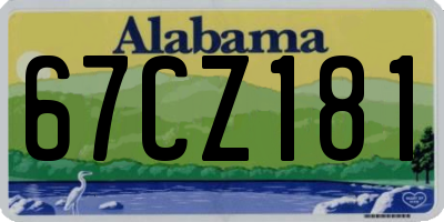 AL license plate 67CZ181