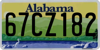 AL license plate 67CZ182