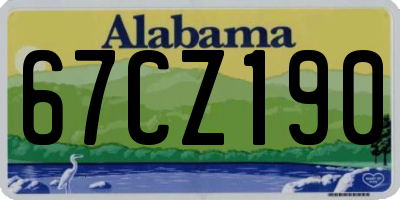 AL license plate 67CZ190