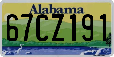AL license plate 67CZ191