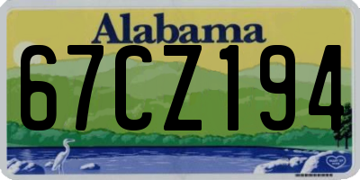 AL license plate 67CZ194